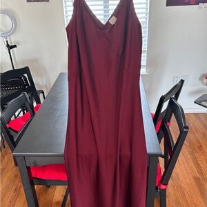 A New Day Red Sleeveless V-Neck Maxi Dress
